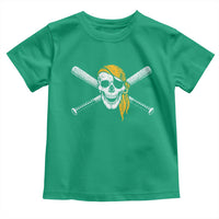 Baseball Pirate Skull Toddler T Shirt Retro Vintage Cross Baseball Bats
