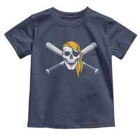 Baseball Pirate Skull Toddler T Shirt Retro Vintage Cross Baseball Bats