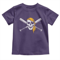 Baseball Pirate Skull Toddler T Shirt Retro Vintage Cross Baseball Bats