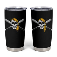 Baseball Pirate Skull Tumbler Cup Retro Vintage Cross Baseball Bats