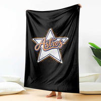 Vintage Astro Script Name Sports Style Throw Blanket Retro Baseball Fans