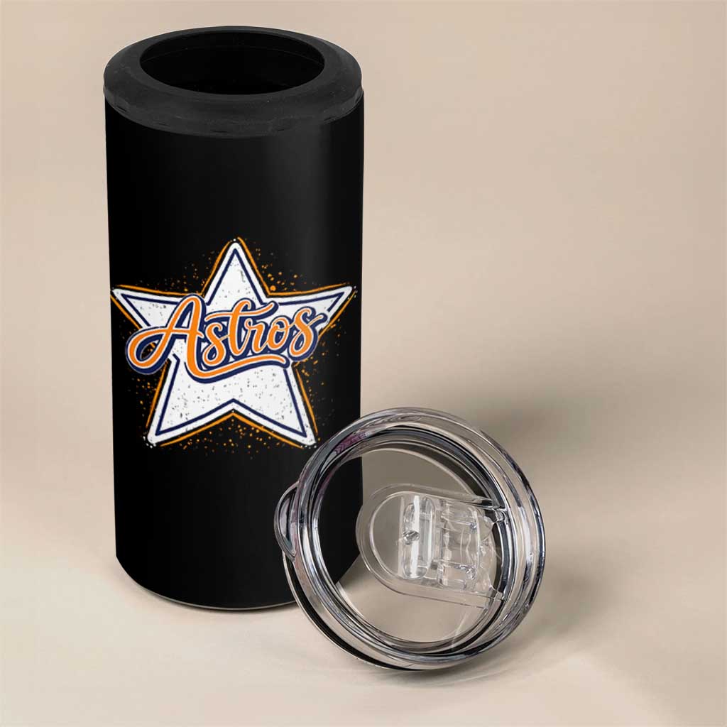 Vintage Astro Script Name Sports Style 4 in 1 Can Cooler Tumbler Retro Baseball Fans