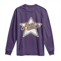Vintage Astro Script Name Sports Style Long Sleeve Shirt Retro Baseball Fans