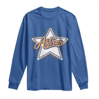 Vintage Astro Script Name Sports Style Long Sleeve Shirt Retro Baseball Fans