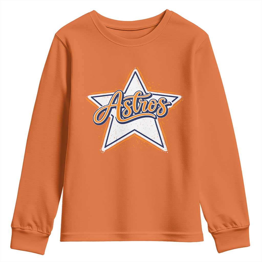 Vintage Astro Script Name Sports Style Youth Sweatshirt Retro Baseball Fans