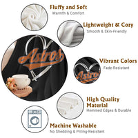 Vintage Astro Name Sports Style Throw Blanket Varsity Script Vintage Baseball Heart Graphic