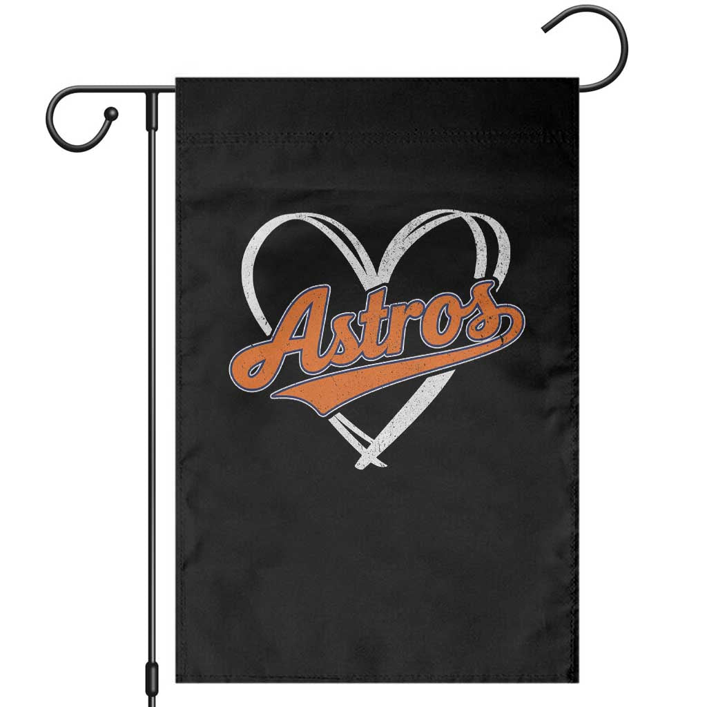 Vintage Astro Name Sports Style Garden Flag Varsity Script Vintage Baseball Heart Graphic