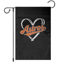 Vintage Astro Name Sports Style Garden Flag Varsity Script Vintage Baseball Heart Graphic
