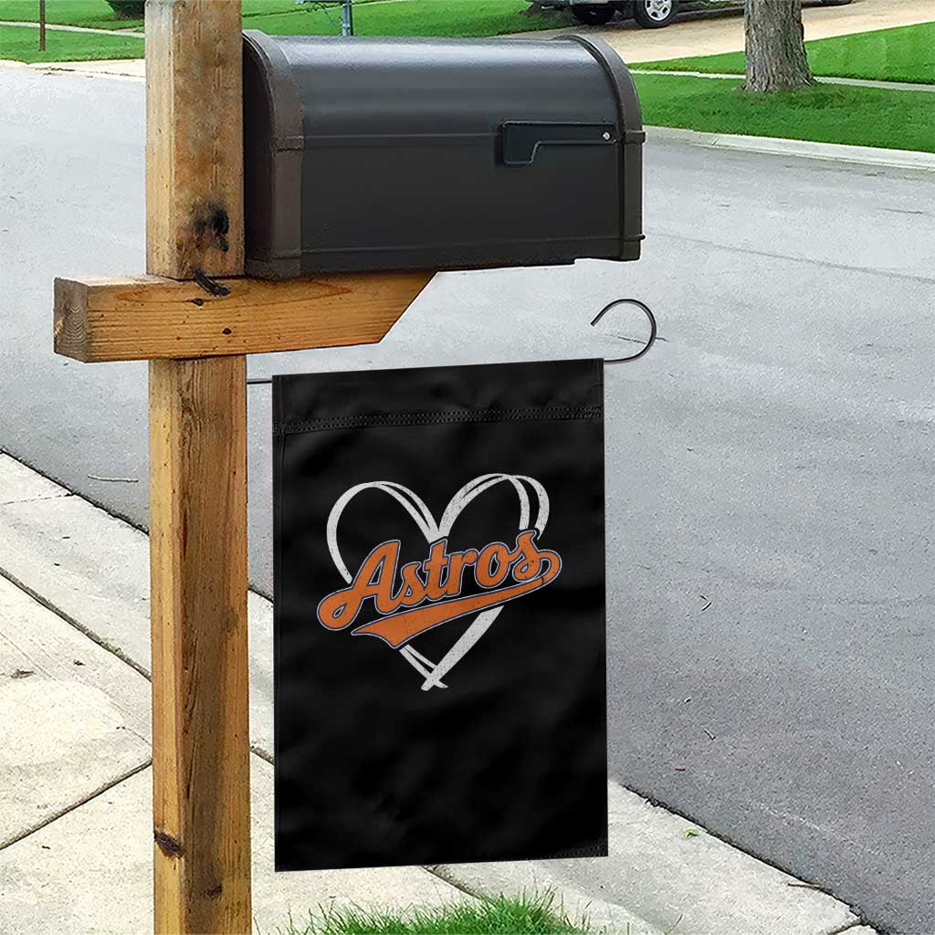 Vintage Astro Name Sports Style Garden Flag Varsity Script Vintage Baseball Heart Graphic