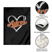 Vintage Astro Name Sports Style Garden Flag Varsity Script Vintage Baseball Heart Graphic
