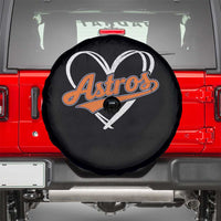 Vintage Astro Name Sports Style Spare Tire Cover Varsity Script Vintage Baseball Heart Graphic