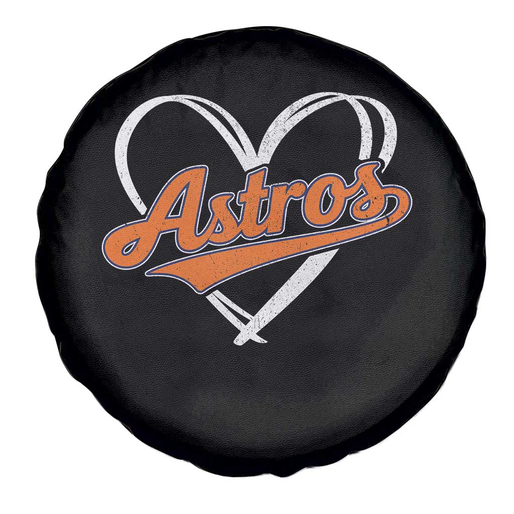 Vintage Astro Name Sports Style Spare Tire Cover Varsity Script Vintage Baseball Heart Graphic