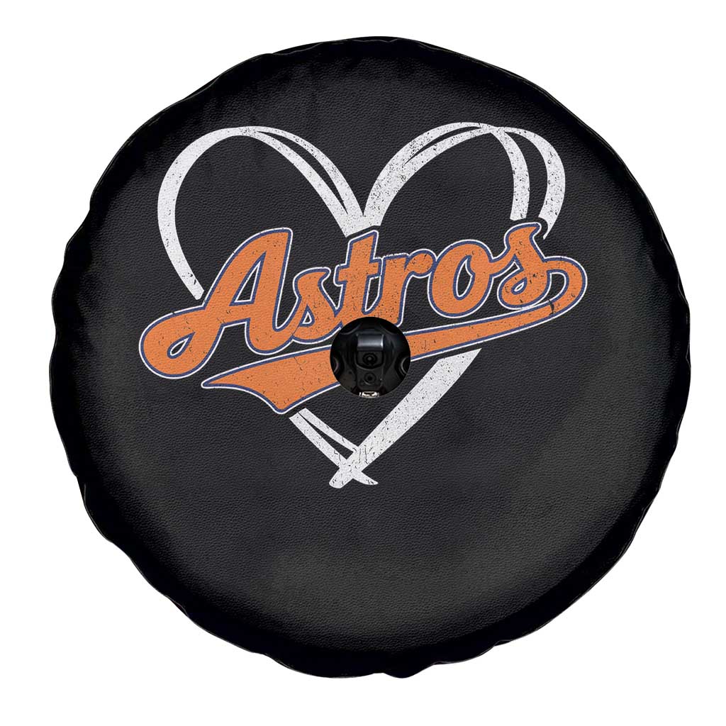 Vintage Astro Name Sports Style Spare Tire Cover Varsity Script Vintage Baseball Heart Graphic