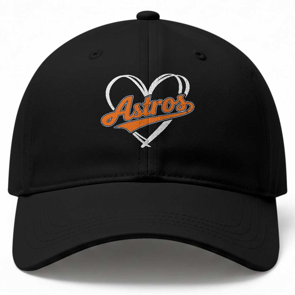 Vintage Astro Name Sports Style Baseball Cap Varsity Script Vintage Baseball Heart Graphic