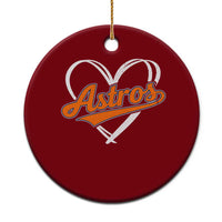 Vintage Astro Name Sports Style Ceramic Ornament Varsity Script Vintage Baseball Heart Graphic