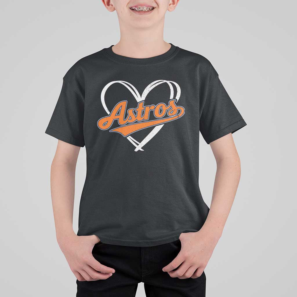 Vintage Astro Name Sports Style T Shirt For Kid Varsity Script Vintage Baseball Heart Graphic