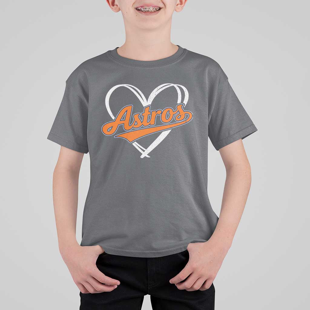 Vintage Astro Name Sports Style T Shirt For Kid Varsity Script Vintage Baseball Heart Graphic