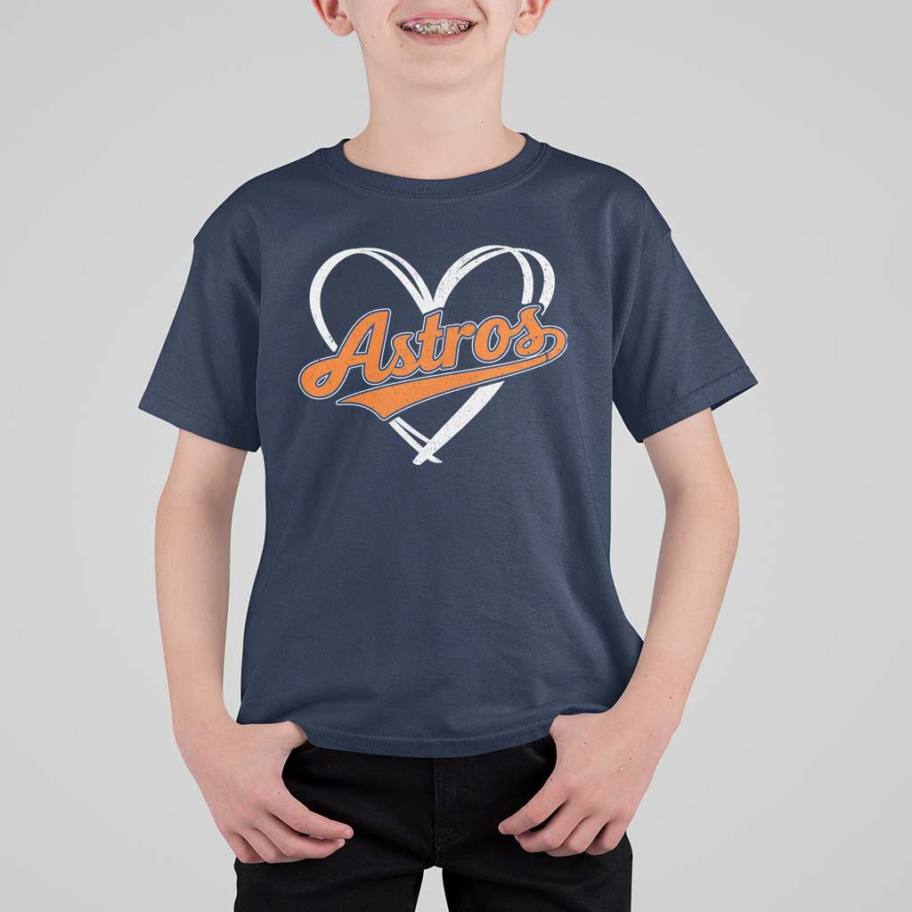 Vintage Astro Name Sports Style T Shirt For Kid Varsity Script Vintage Baseball Heart Graphic