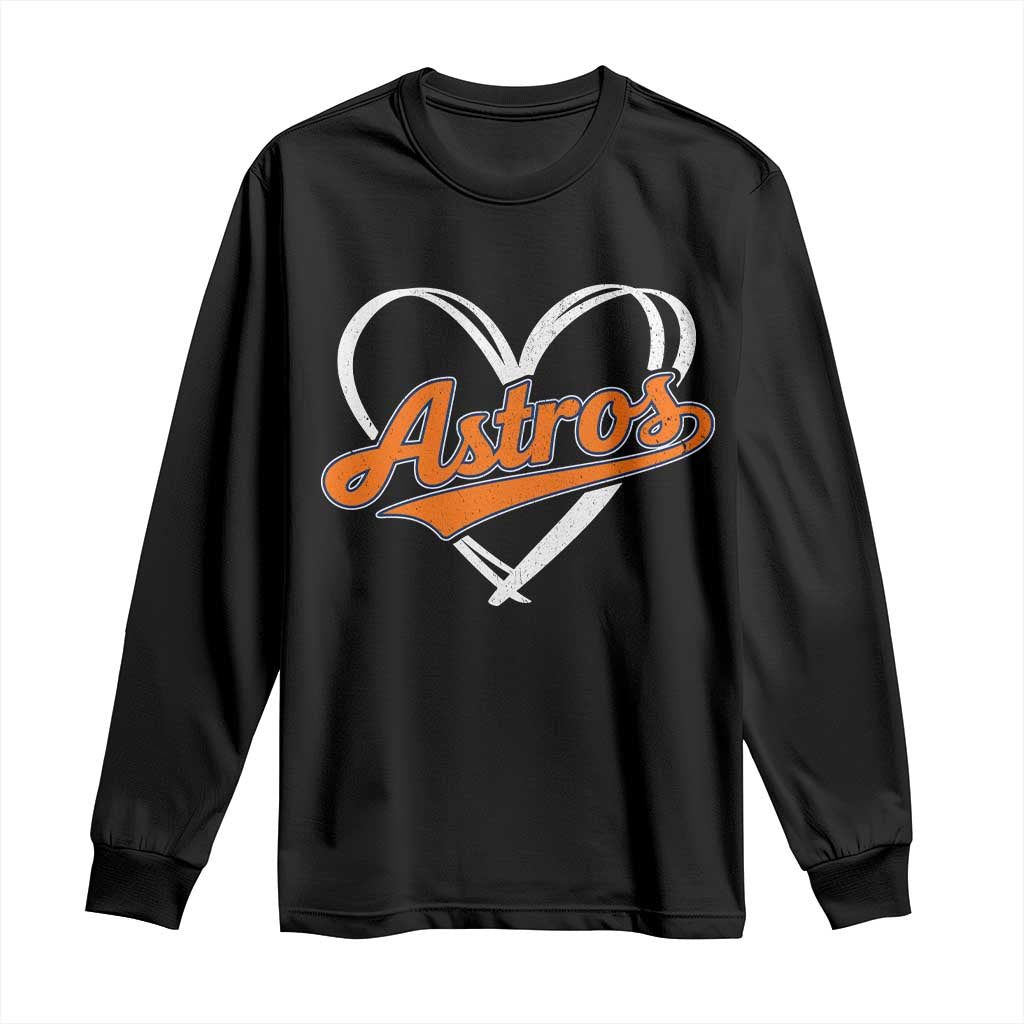 Vintage Astro Name Sports Style Long Sleeve Shirt Varsity Script Vintage Baseball Heart Graphic