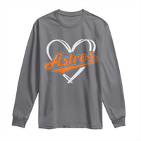 Vintage Astro Name Sports Style Long Sleeve Shirt Varsity Script Vintage Baseball Heart Graphic