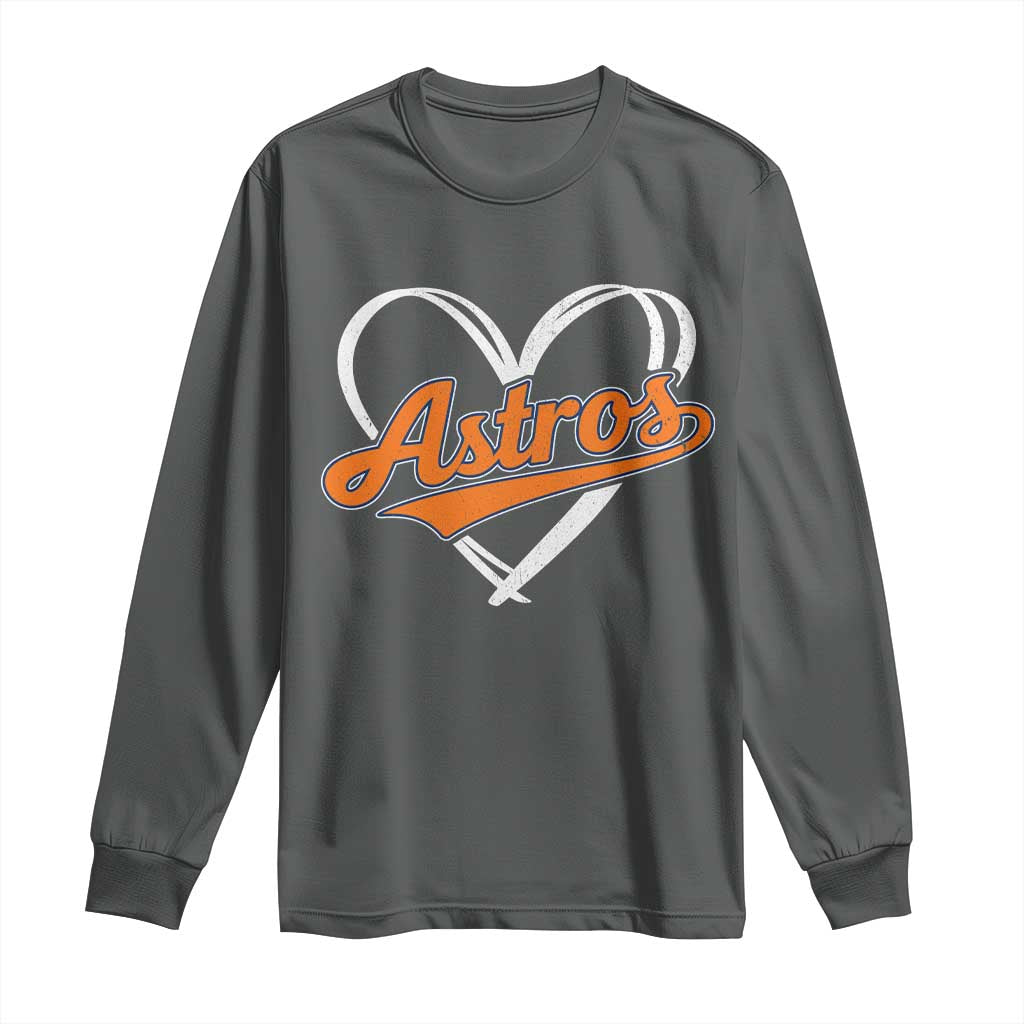 Vintage Astro Name Sports Style Long Sleeve Shirt Varsity Script Vintage Baseball Heart Graphic