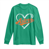 Vintage Astro Name Sports Style Long Sleeve Shirt Varsity Script Vintage Baseball Heart Graphic