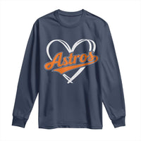 Vintage Astro Name Sports Style Long Sleeve Shirt Varsity Script Vintage Baseball Heart Graphic