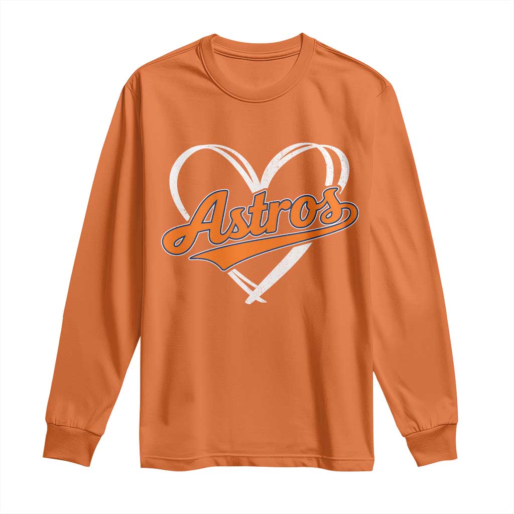 Vintage Astro Name Sports Style Long Sleeve Shirt Varsity Script Vintage Baseball Heart Graphic