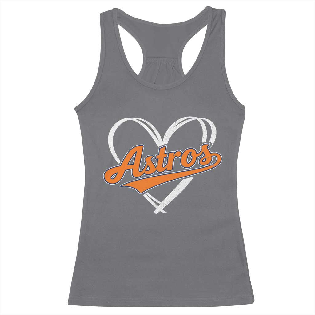 Vintage Astro Name Sports Style Racerback Tank Top Varsity Script Vintage Baseball Heart Graphic