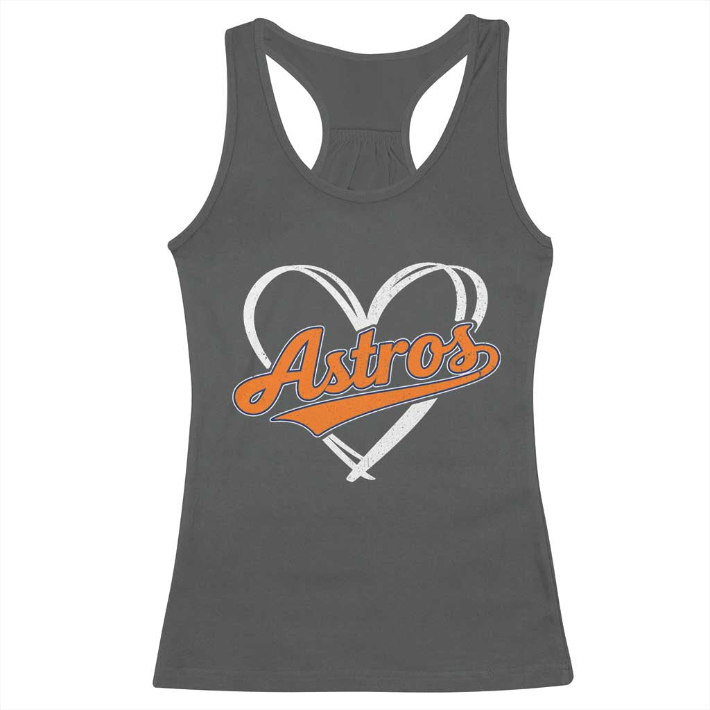 Vintage Astro Name Sports Style Racerback Tank Top Varsity Script Vintage Baseball Heart Graphic