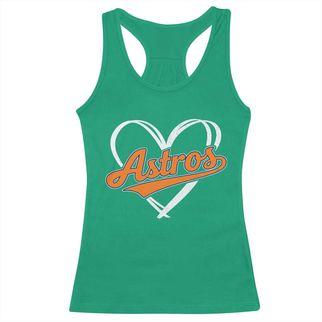 Vintage Astro Name Sports Style Racerback Tank Top Varsity Script Vintage Baseball Heart Graphic