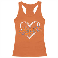 Vintage Astro Name Sports Style Racerback Tank Top Varsity Script Vintage Baseball Heart Graphic