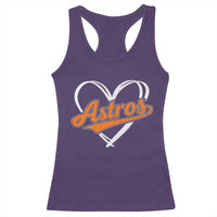 Vintage Astro Name Sports Style Racerback Tank Top Varsity Script Vintage Baseball Heart Graphic