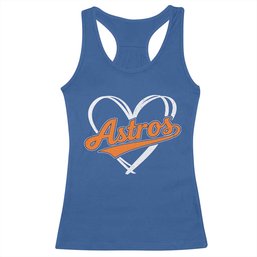 Vintage Astro Name Sports Style Racerback Tank Top Varsity Script Vintage Baseball Heart Graphic
