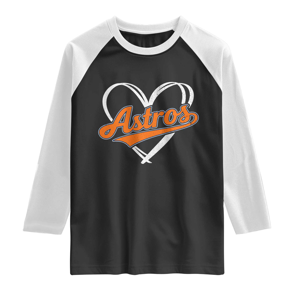 Vintage Astro Name Sports Style Raglan Shirt Varsity Script Vintage Baseball Heart Graphic