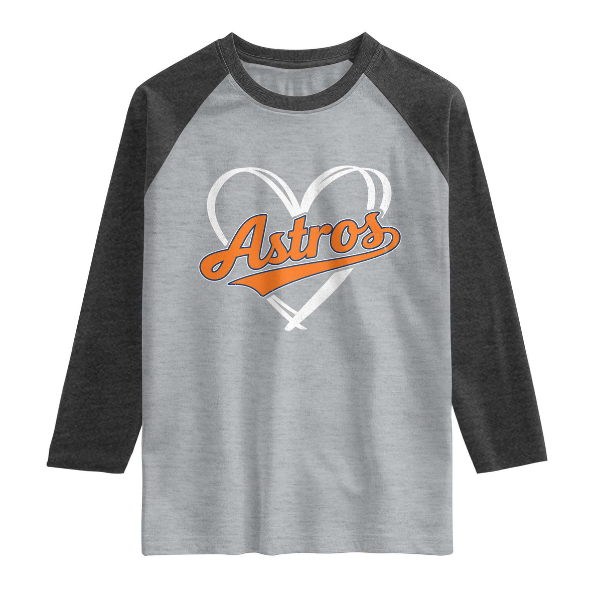Vintage Astro Name Sports Style Raglan Shirt Varsity Script Vintage Baseball Heart Graphic