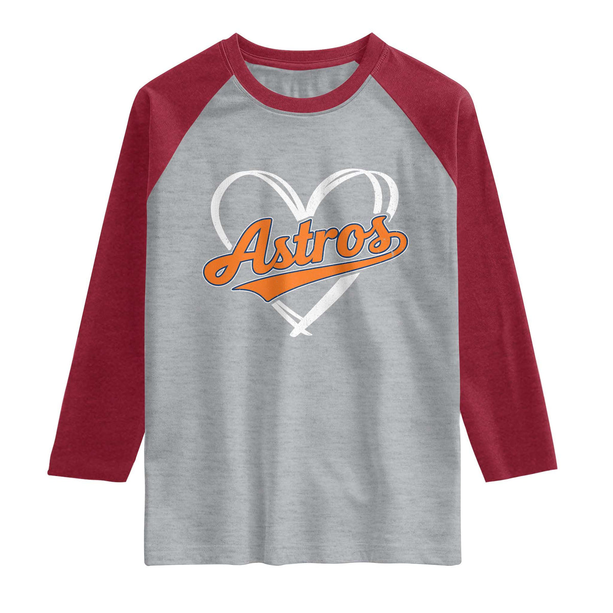Vintage Astro Name Sports Style Raglan Shirt Varsity Script Vintage Baseball Heart Graphic