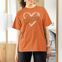 Vintage Astro Name Sports Style T Shirt For Women Varsity Script Vintage Baseball Heart Graphic
