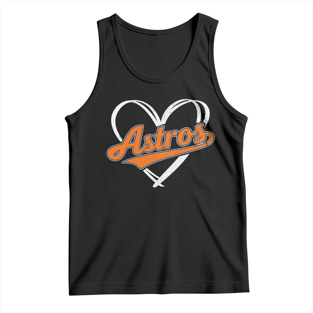 Vintage Astro Name Sports Style Tank Top Varsity Script Vintage Baseball Heart Graphic
