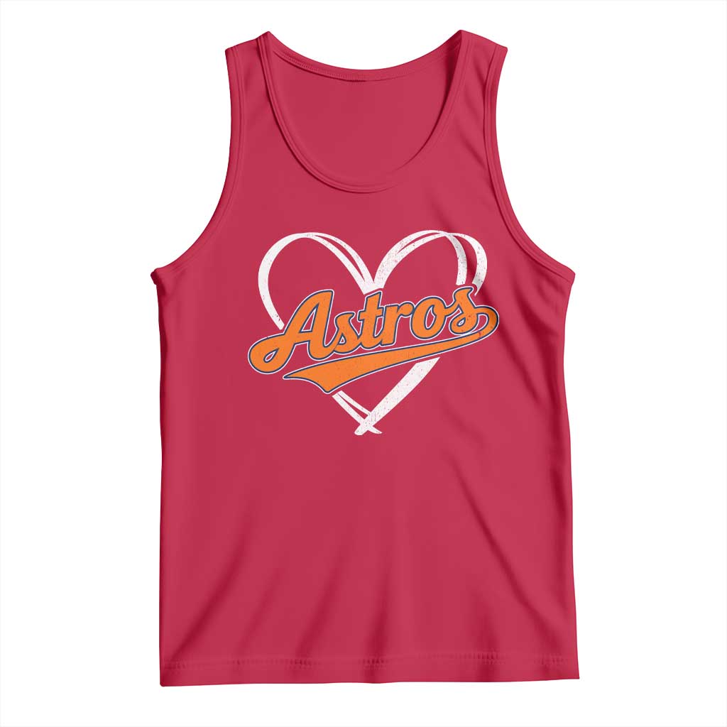 Vintage Astro Name Sports Style Tank Top Varsity Script Vintage Baseball Heart Graphic