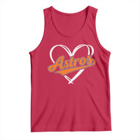 Vintage Astro Name Sports Style Tank Top Varsity Script Vintage Baseball Heart Graphic