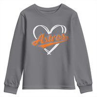Vintage Astro Name Sports Style Youth Sweatshirt Varsity Script Vintage Baseball Heart Graphic