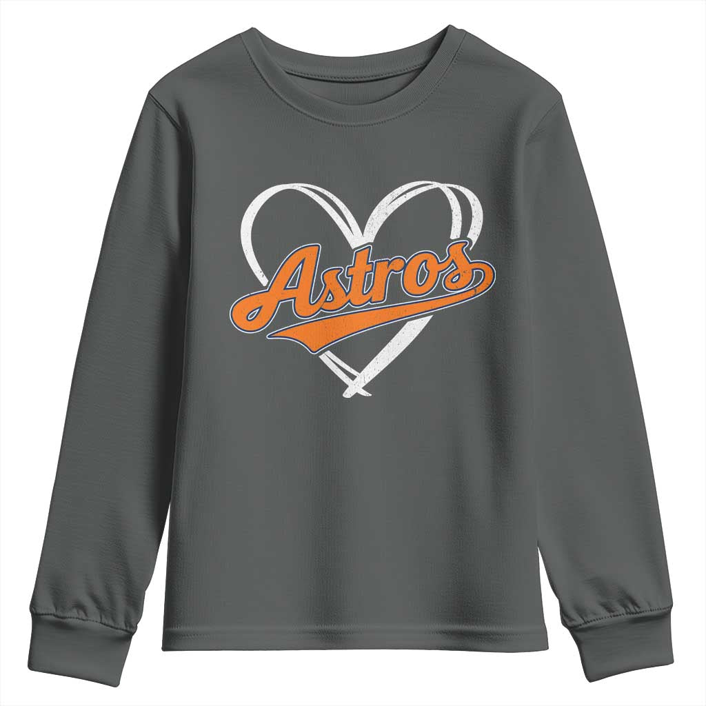Vintage Astro Name Sports Style Youth Sweatshirt Varsity Script Vintage Baseball Heart Graphic