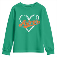 Vintage Astro Name Sports Style Youth Sweatshirt Varsity Script Vintage Baseball Heart Graphic