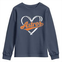Vintage Astro Name Sports Style Youth Sweatshirt Varsity Script Vintage Baseball Heart Graphic