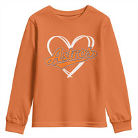 Vintage Astro Name Sports Style Youth Sweatshirt Varsity Script Vintage Baseball Heart Graphic