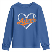 Vintage Astro Name Sports Style Youth Sweatshirt Varsity Script Vintage Baseball Heart Graphic