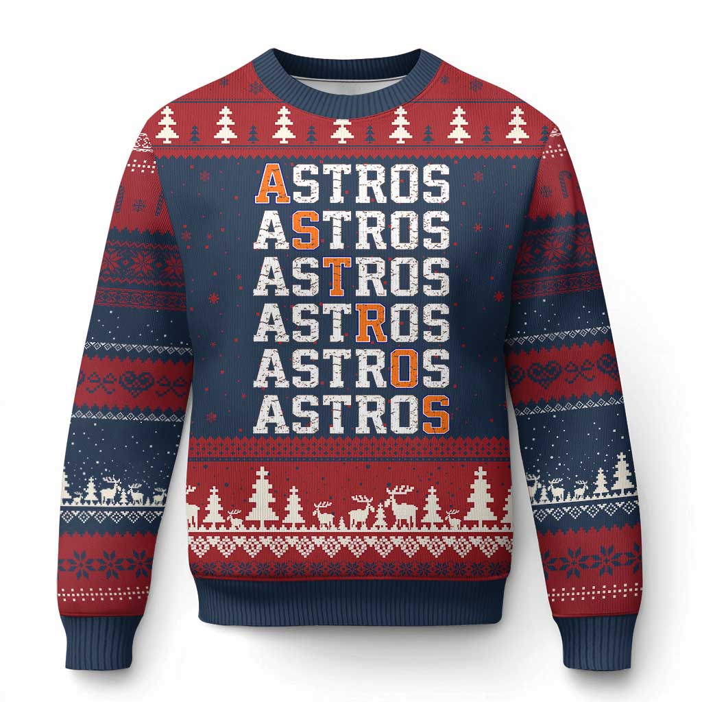 Vintage Astro Last Name Ugly Christmas Sweater Retro Baseball Fans Sports Style
