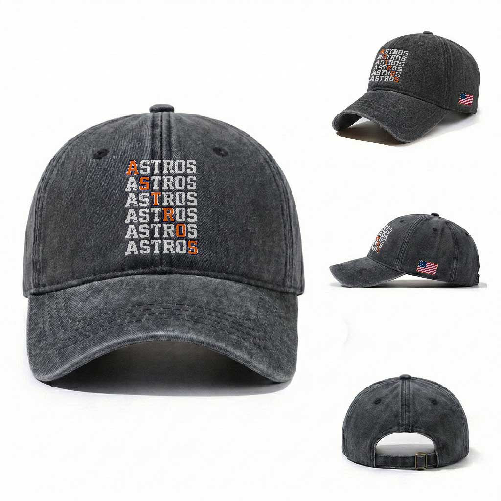 Vintage Astro Last Name Washed Cotton Baseball Cap Retro Baseball Fans Sports Style