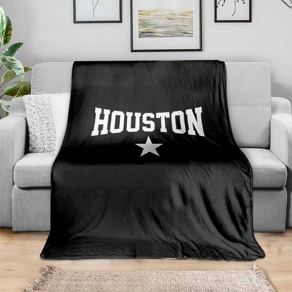 Vintage Houston Throw Blanket Retro Texas Throwback Athletic Sports Style 80s 90s